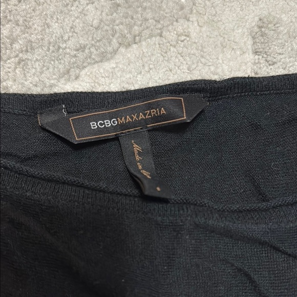 BCBGMaxAzria Black and Cream Fitted Polo T-Shirt - Picture 2 of 3